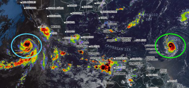 A pair of Category 5 hurricanes
