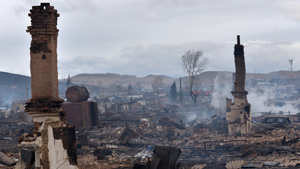 Full burn settlements in Khakasia