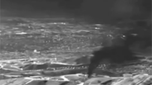 Made hands volcano of methane in California