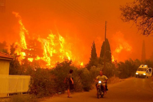 Fires near Athens