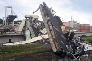Collapse of the bridge near Genoa