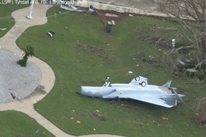 Destruction of the airbase by a hurricane in Florida