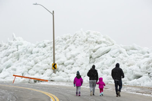 Ice Surge on Lake Erie in Canada