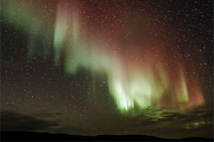 Red Northern Lights over Finland