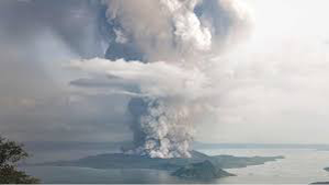 The eruption of Taal volcano in the Philippines