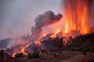 The eruption of the Tenegia (Cumbre Vieja) volcano