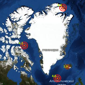 Earthquakes around Greenland