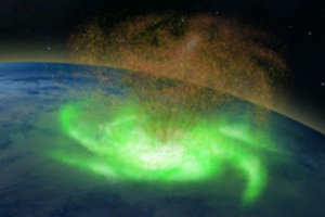 Hurricane of cosmic plasma over the North Pole