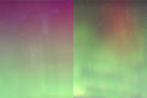 Northern lights in the Perm region in January