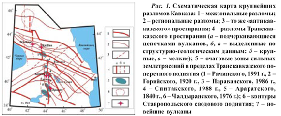 Крупнейшие разломы Кавказа